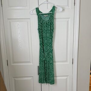 Banana Republic Green Patterned Midi Dress